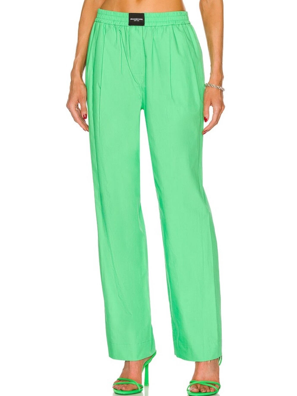 Alexander Wang T boxer pant in neon Kelly green